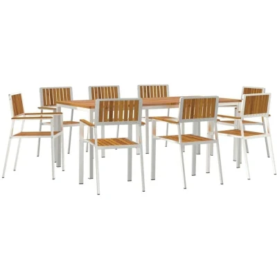 Image of vidaXL 9 Piece Garden Dining Set Solid Wood Acacia