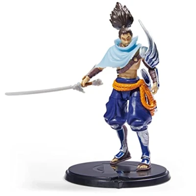 Image of League of Legends, 4 Inch Yasuo Collectible Figure w/Premium Details and Sword Accessory, The Champion Collection, Collector Grade, Ages 12 Up