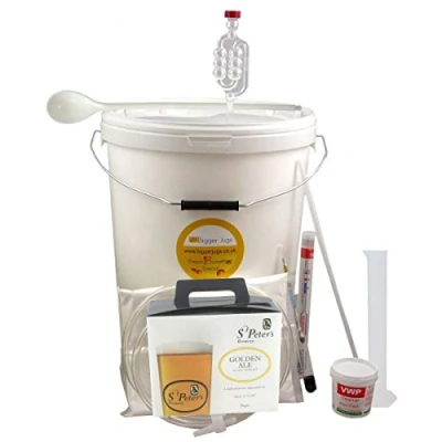 Image of 36 Pint (4.5 Gallon) Homebrew Beer Making Starter Kit St Peters Golden Ale, Home Brew Microbrewery