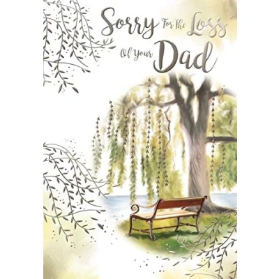 Image of Sorry For The Loss Of Your Dad Bench Design Sympathy Condolence Bereavement Card