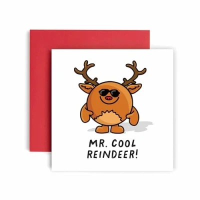 Image of Huxters Funny Christmas card for Him Cool Reindeer Festive Husband Dad Daddy Uncle Brother Son Traditions (Mr)