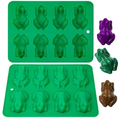 Image of Webake Frog Chocolate Moulds Silicone 2 Pcs Candy Mould Reusable DIY Baking Molds for Jelly, Crayons, Gelatin, Cake Decoration, Soap, Resin