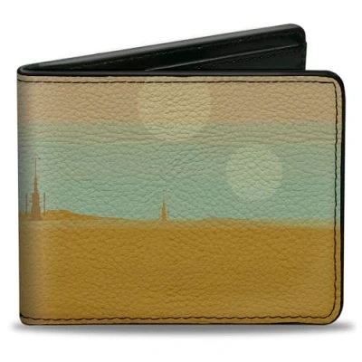 Image of Buckle down Men&#039;s Bifold Wallet Star Wars the Mandalorian, 4.0&quot; x 3.5&quot;, Mandalorian