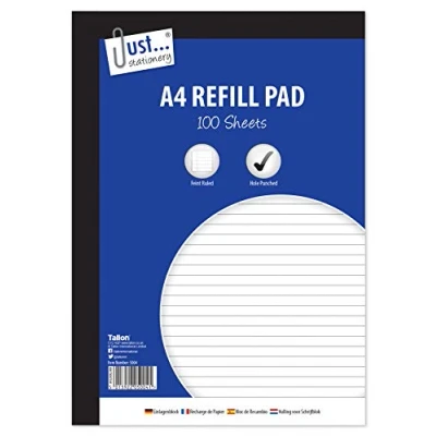 Image of Just stationery 100 Sheet A4 Refill Pad, White