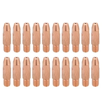 Image of 20Pcs M6 Copper Contact Tips, Welding Equipment MIG for Euro Style Binzel 24KD MIG/MAG Torch Gas Nozzle Tip Holder Accessaries(0.8)