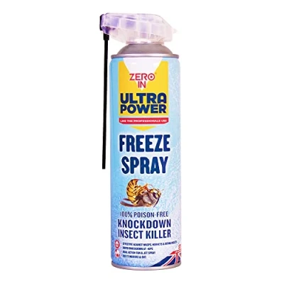 Image of Zero In Ultra Power Freeze Spray Knockdown Insect Killer 500 ml Dual Action Aerosol Poison Free, Fast acting, Odourless Formula Kills on Contact