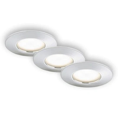 Image of Briloner Set of 3 LED recessed lights Nikas IP44, chrome