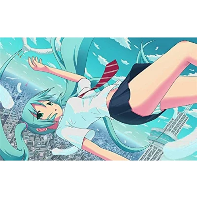 Image of 5D Diamond Painting Kits Accessories for Adults/Kids Hatsune Miku DIY Full Drill Art Embroidery Cross Stitch by Numbers Home Wall Decor Round 25x30cm