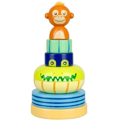Image of Orange Tree Toys Jungle Animals Stacking Ring Wooden Toy (FSC®)