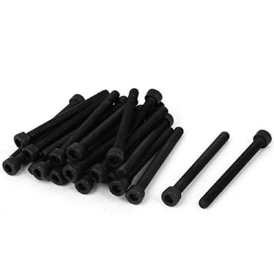 Image of Sourcingmap M5 x 55mm Carbon Steel Full Thread Hex Socket Cap Head Screws Bolts 25 Pcs