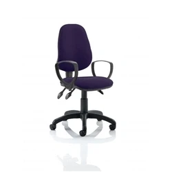 Image of Eclipse Plus III Lever Task Operator Chair Bespoke with Loop Arms In Tansy Purple
