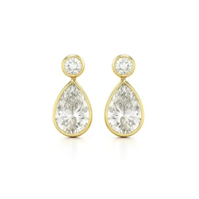 Image of Carissima Gold Women&#039;s 9ct Yellow Cubic Zirconia Teardrop Earrings
