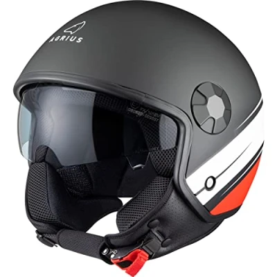 Image of Agrius Score Conoid Open Face Motorcycle Helmet XL Matt Black
