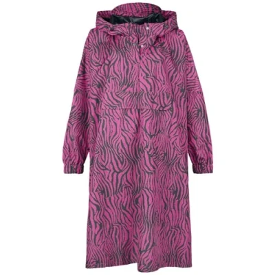 Image of Noisy may Women&#039;s Nmsky L/S Printed Rain Poncho Noos, Java/AOP: Zebra Pink Yarrow, One Size