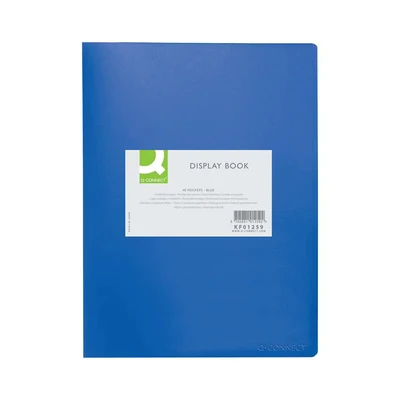 Image of Q Connect Polypropylene Display Book 40 Pocket Blue KF01259