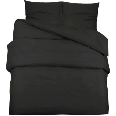 Image of vidaXL Duvet Cover Set Black 240x220 cm Light weight Microfiber