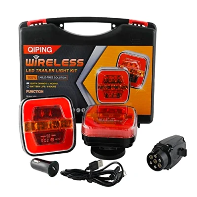 Image of Qiping Wireless Magnetic Rear Trailer Lights, 12V Cordless LED Towing Tail light Waterproof, Chargeable, E mark, ECE E9 R10 05