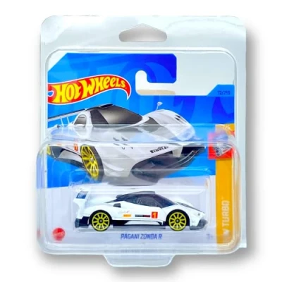 Image of Hot Wheels Pagani Zonda R (White) 1/5 HW Turbo 2023 72/250 (Short Card) COMES IN A KLAS CAR KEEPER PROTECTIVE COLLECTORS CASE HKJ36