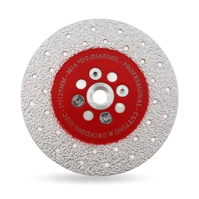 Image of DT DIATOOL Diamond Cutting and Grinding Discs 5 Inch / 125mm x M14 Double Side Coated Vacuum Brazed for Granite Concrete Marble Stone