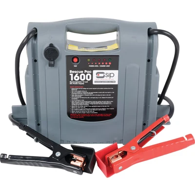 Image of SIP Rescue Pac 1600, Car Vehicle Battery Boost Jump Starter, Rechargeable Portable Emergency Breakdown Power Pack Kit, 12V 1600a
