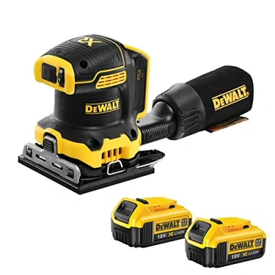 Image of Dewalt DCW200N 18V XR Brushless 1/4 Sheet Palm Sander with 2 x 4.0Ah Batteries