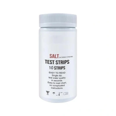 Image of 10 Salt Pool Test strips, Strip for Spa Hot Tub, swimming testing kit Sodium Chloride Content, Fast and Accurate Saltwater Strips of 0 8000 ppm