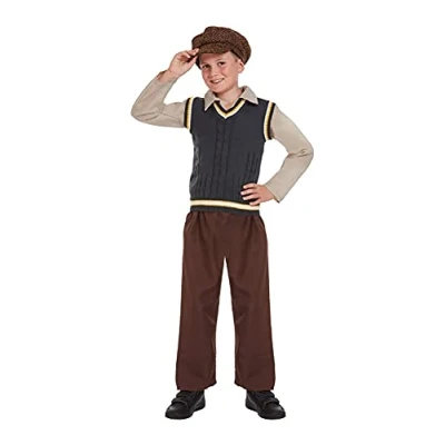 Image of Boys Victorian War Time Fancy Dress Costume Evacuee Medium (Ages 7 9)
