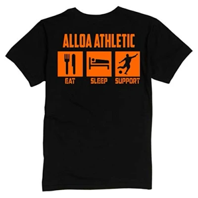 Image of Alloa Athletic Eat Sleep Support Premium Mens TEE Shirt Large Black