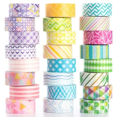 Image of YUBBAEX Washi Tape Pastel Decorative for DIY, Crafts, Gift Wrapping, Scrapbook Supplies (Mini Graphics 24 Rolls)