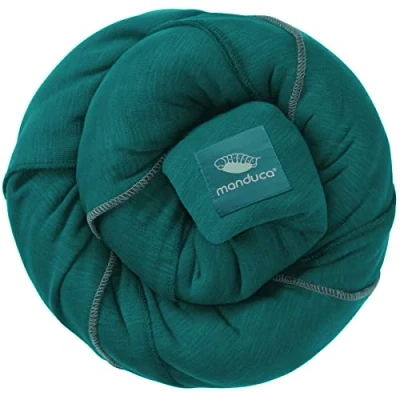 Image of manduca Sling Stretchy Baby Wrap, Carrier Made of Organic Cotton, Easy Wear, Comfortable Suitable for Newborns and Infants from Birth up to 15kg, Teal