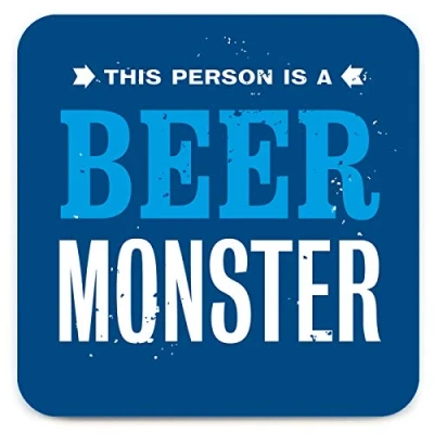 Image of Brainbox Candy Funny &#039;Beer Monster Coaster SPECKLED&#039; Small Gift Ideas For Him Her Friends Birthday Housewarming Present New Home Gifts Women Men