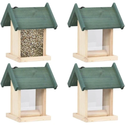 Image of vidaXL Bird Feeders 4 pcs Firwood