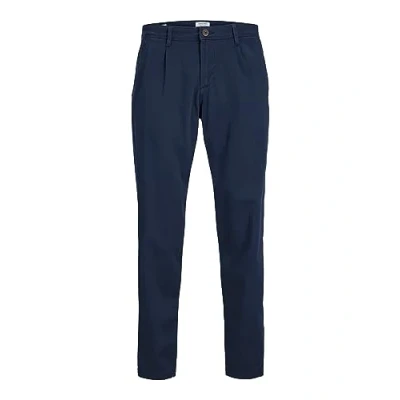 Image of JACK &amp; JONES Men&#039;s JPSTBILL JJBOWIE Pleated NOOS Chinos, Blazer Navy, 36 W/34 L
