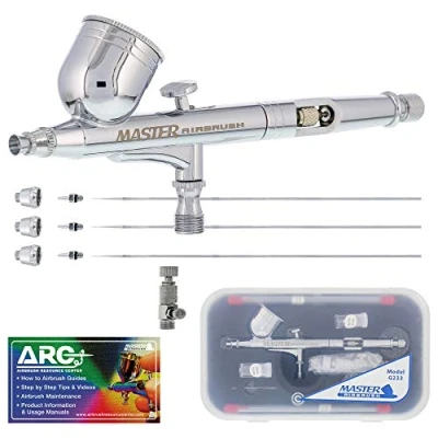 Image of Master Airbrush G233 SET Multi Purpose Precision Dual Action Gravity Feed Air...