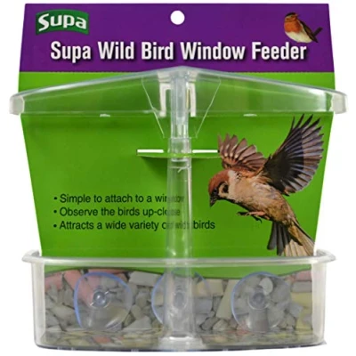 Image of Supa Wild Bird Window Feeder Enjoy Close Up Observation of Garden Birds, Comes Complete With 3 Heavy Duty Suction Cups.