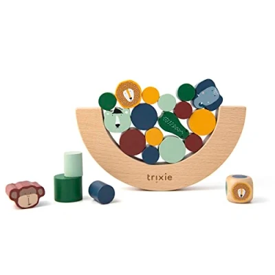 Image of Trixie Wooden Balancing Game for Kids Eco Friendly Educational Toy with Animal Theme Fun Family Skill Development and Hand Eye Coordination 3y+