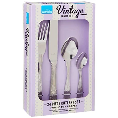 Image of Amefa Vintage Kings 24 Piece Cutlery Set