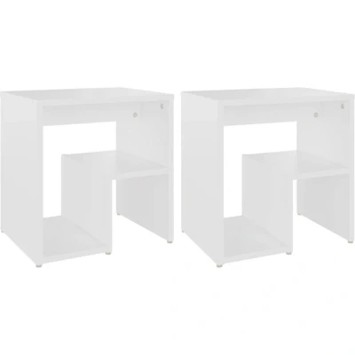 Image of vidaXL Bed Cabinets 2 pcs White 40x30x40 cm Engineered Wood