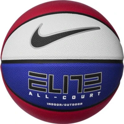 Image of Nike Elite All Court N.100.4088.619.07 8P 2.0 Deflated Basketball Rubber and Synthetic Leather Gym Red/Deep Royal Blue/Metallic Silver/Black Size: 7