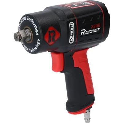 Image of KS Tools Rocket II Compressed Air Impact Wrench 1/2 Inch 512.0002 2300 Nm I with 8 Slats Motor and High Performance Double Hammer Mechanism, Black