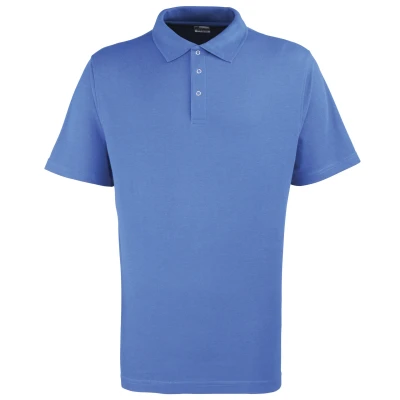 Image of Premier Mens Stud Heavyweight Plain Pique Polo Shirt (Royal) Blue Size Small