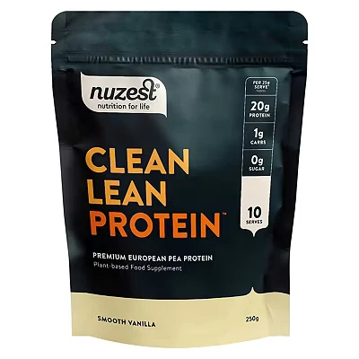Image of Vegan Protein Powders by Nuzest Clean Lean Smooth Vanilla Plant Based Pea Shake Low Calorie &amp; Carb Gluten Free Dairy 250g (10 Serving)