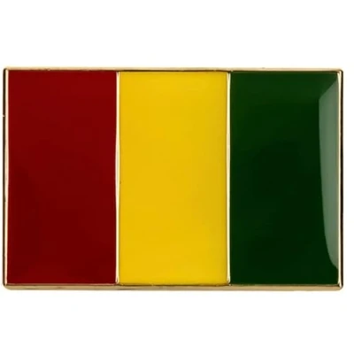 Image of Guinea Metal Enamel Pin Badge National Flag Lapel (Rectangle)