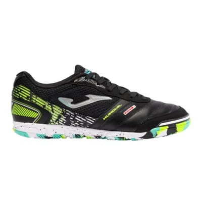 Image of Joma Mens Mundial Leather Indoor Football Trainers Boots Black/Yellow 8.5 (43)