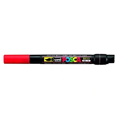 Image of Posca UNI BALL PCF 350 BRUSH TIP MARKER RED SINGLE PEN