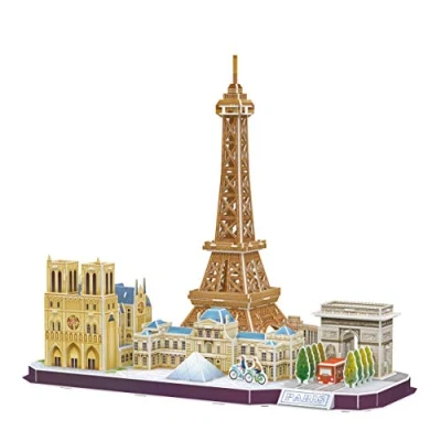 Image of World Brands MC254H Eiffel Tower Paris Adults and Children, 3D Puzzles, Fun Gifts, Culture, Travel from Home, Multicoloured