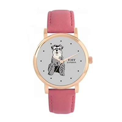 Image of Toff London Ladies Grey Miniature Schnauzer Dog Watch