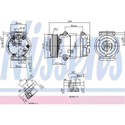 Image of 21000174 AC compressor NISSENS 89323 CVC 12V PAG 46 R134a with oil, magnetic clutch, without diode RENAULT: SCENIC 2, MEGANE 2