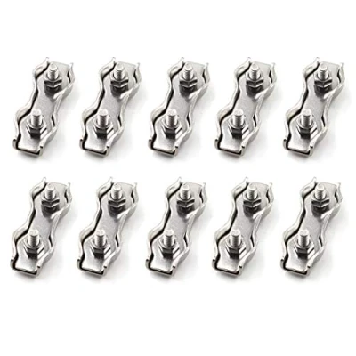 Image of M4 304 Stainless Steel Duplex Wire Rope Clip Cable Clamps For Cables (10PCS)