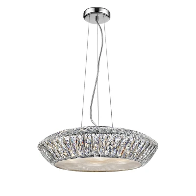 Image of Armel 7 Light LED Crystal Chrome Pendant Ceiling